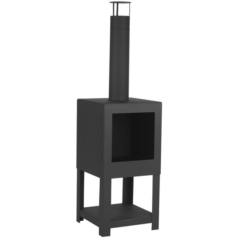 Load image into Gallery viewer, Esschert design tuinhaard met houtopslag zwart ff410