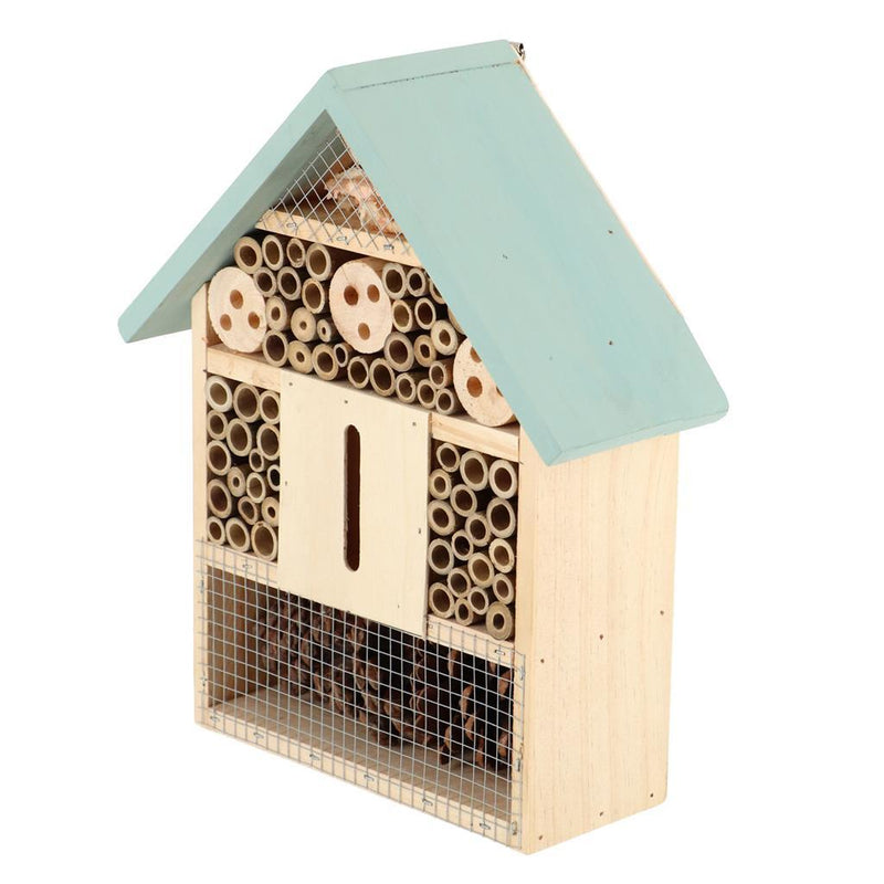 Load image into Gallery viewer, Esschert design houten insectenhotel 10x24x29 cm naturel mintgroen