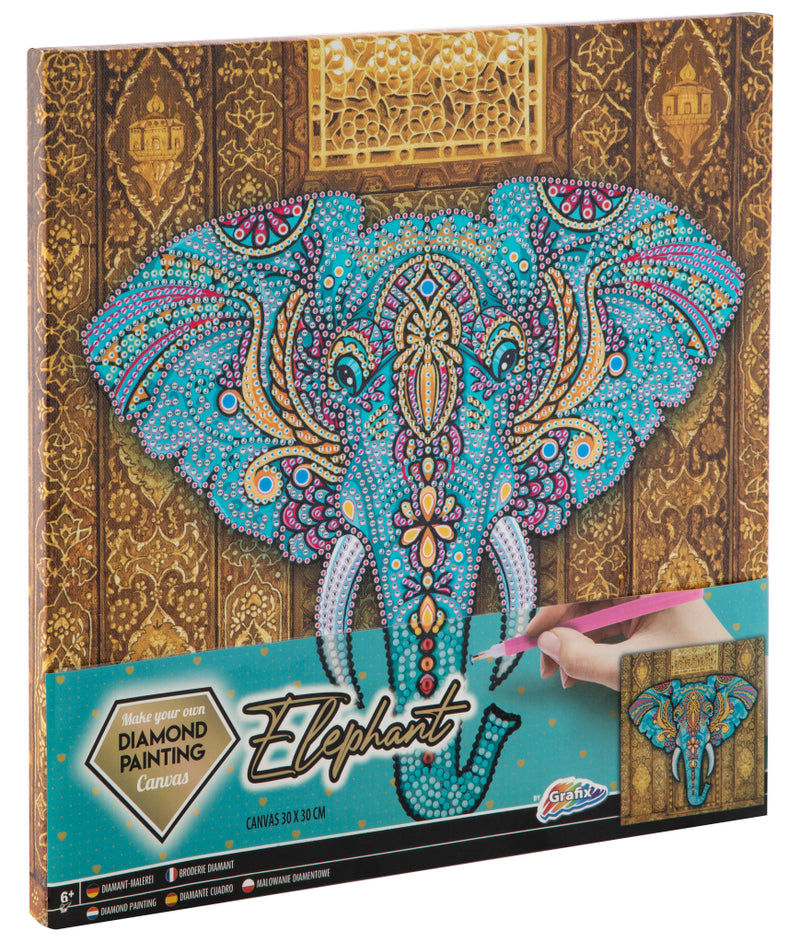 Load image into Gallery viewer, Grafix diamond painting op canvas olifant