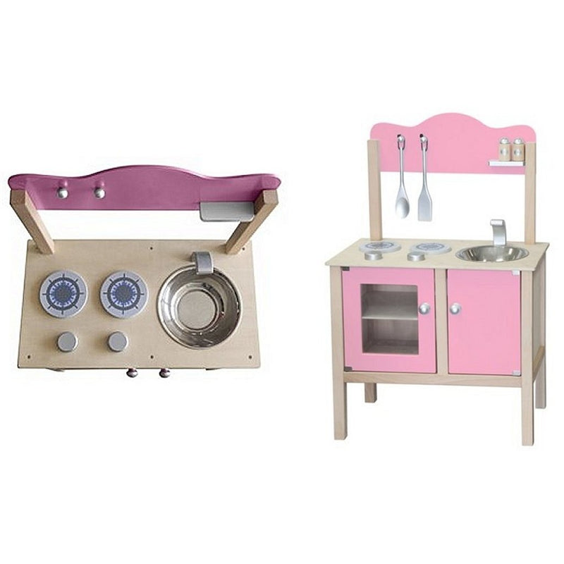Cargue la imagen en el visor de la galería, Simply for kids houten kinderkeuken roze
