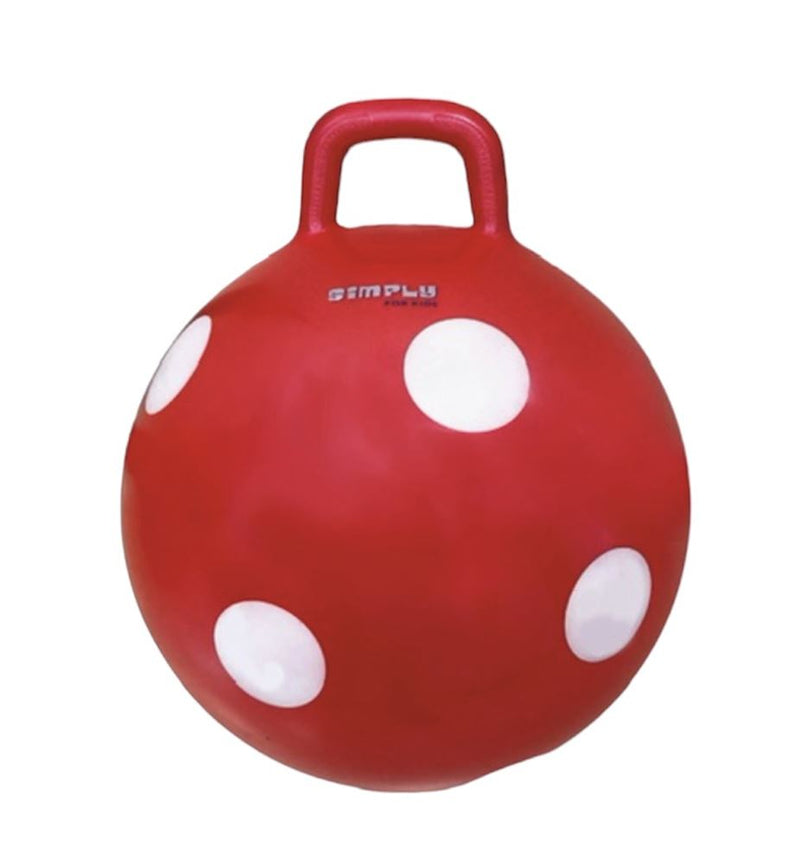 Afbeelding laden in galerijviewer, Skippybal rood met witte stippen. 50 cm