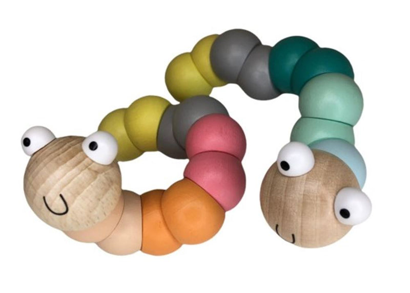 Afbeelding laden in galerijviewer, Houten wiggly worm. pastelkleur. 3+