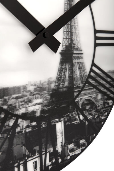 Load image into Gallery viewer, Nextime ne-3004 wandklok dia. 39 cm, plastic, 3d, grijs, #039;la ville #039;