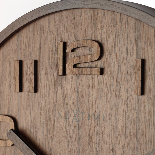 Load image into Gallery viewer, Nextime ne-3096br wandklok dia. 35 cm, hout, bruin, 'wood wood medium'