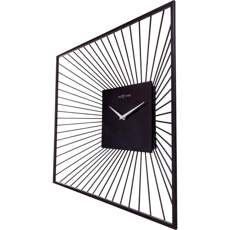 Load image into Gallery viewer, Nextime wandklok vierkant 45x45x15 cm zwart metaal