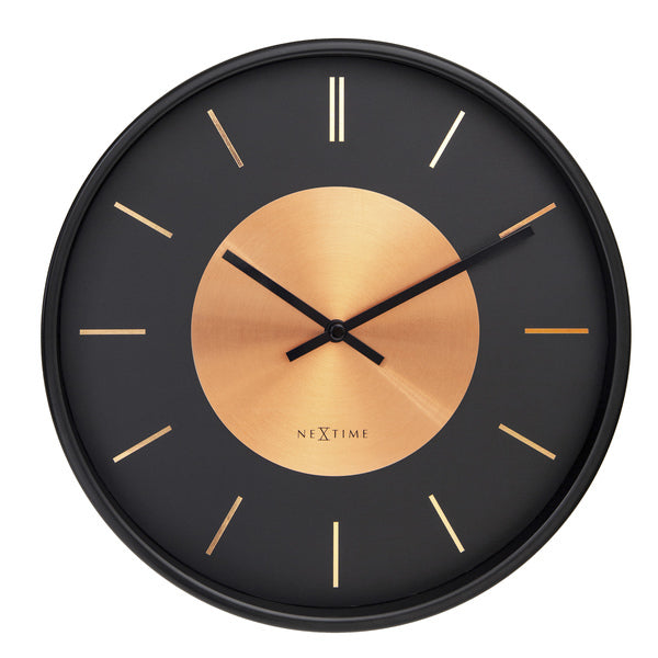 Load image into Gallery viewer, NeXtime NeXtime NE-3535CO Wandklok Retro II 25cm Zwart koper Metaal