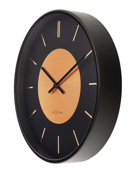 Load image into Gallery viewer, NeXtime NeXtime NE-3535CO Wandklok Retro II 25cm Zwart koper Metaal