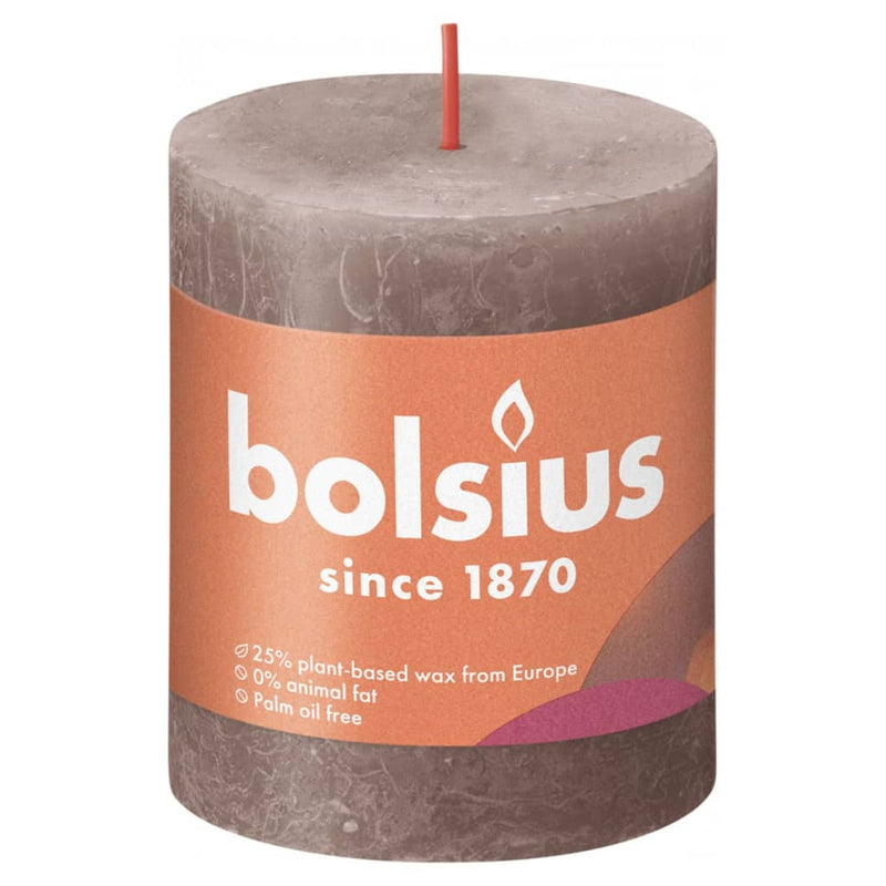 Load image into Gallery viewer, Bolsius Bolsius Stompkaarsen Shine 4 st rustiek 80x68 mm rustiek taupe