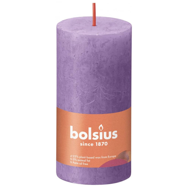 Load image into Gallery viewer, Bolsius Bolsius Stompkaarsen Shine 8 st rustiek 100x50 mm levendig violet