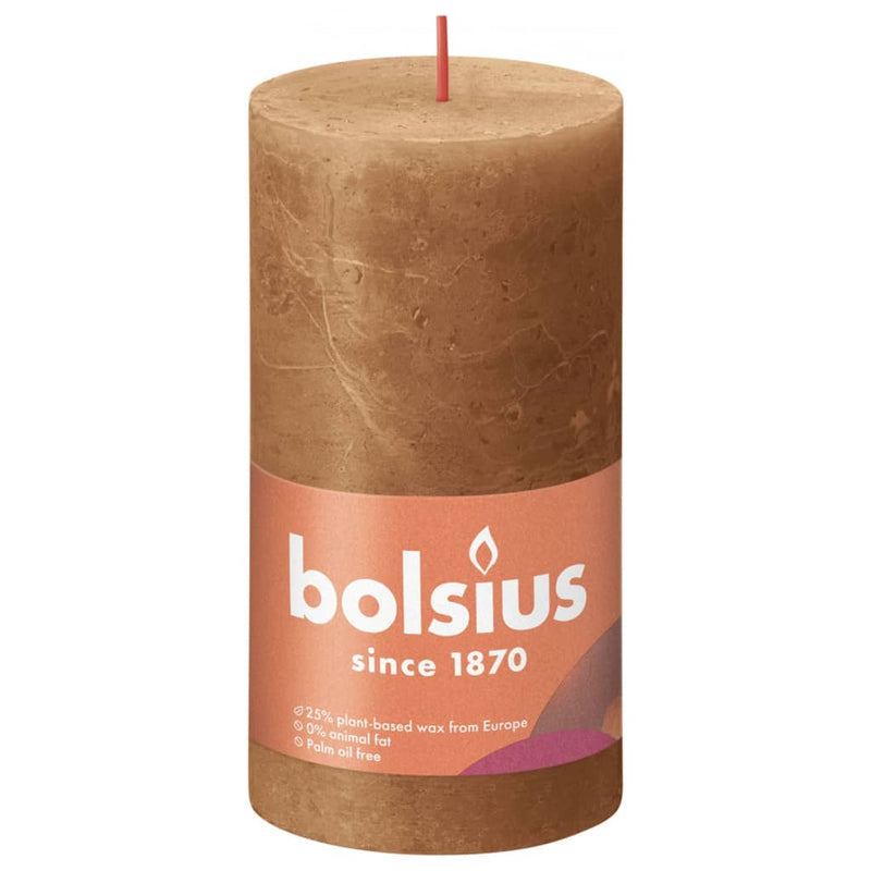 Load image into Gallery viewer, Bolsius Bolsius Stompkaarsen Shine 4 st rustiek 130x68 mm spice brown