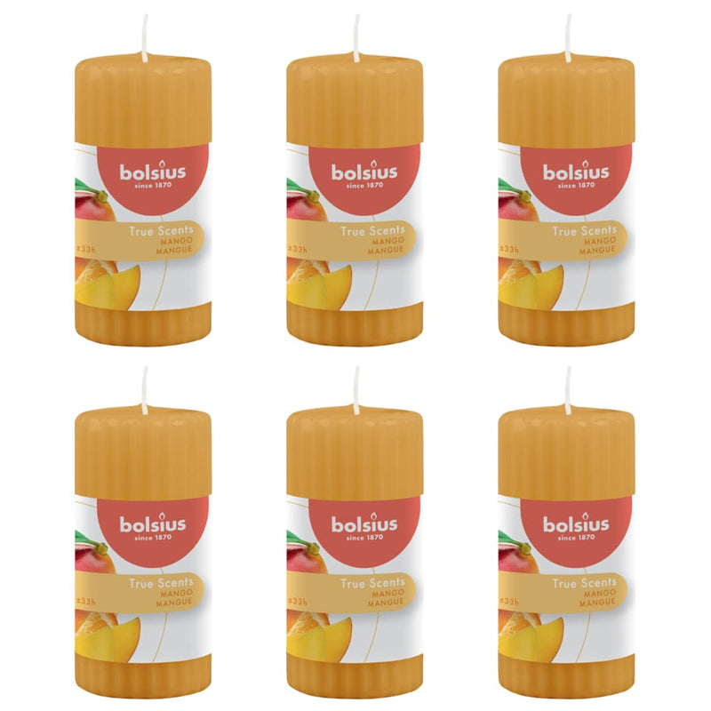 Load image into Gallery viewer, Bolsius Bolsius Geurkaarsen geribbeld 6 st mango 120x58 mm