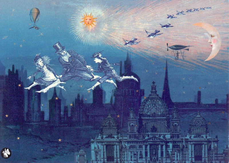 Afbeelding laden in galerijviewer, Prentbriefkaart cd01: night flight. 6 st