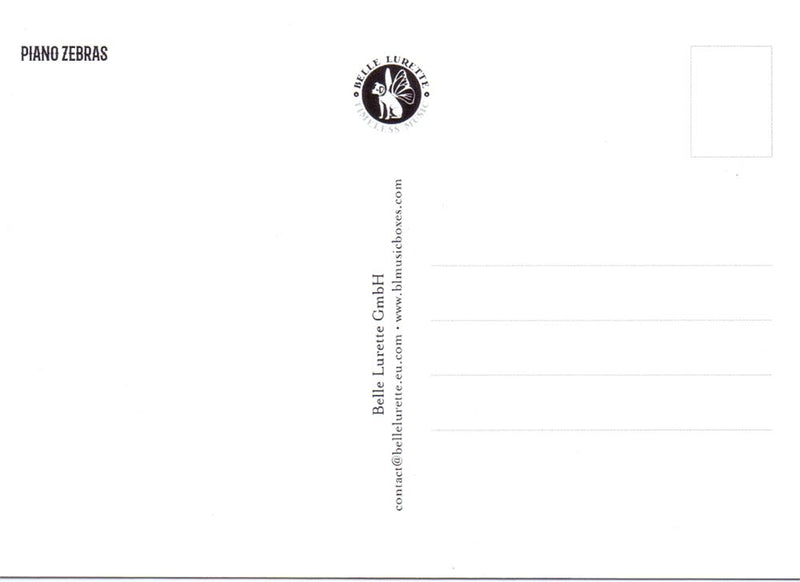 Afbeelding laden in galerijviewer, Prentbriefkaart cd03: piano zebra 6 st