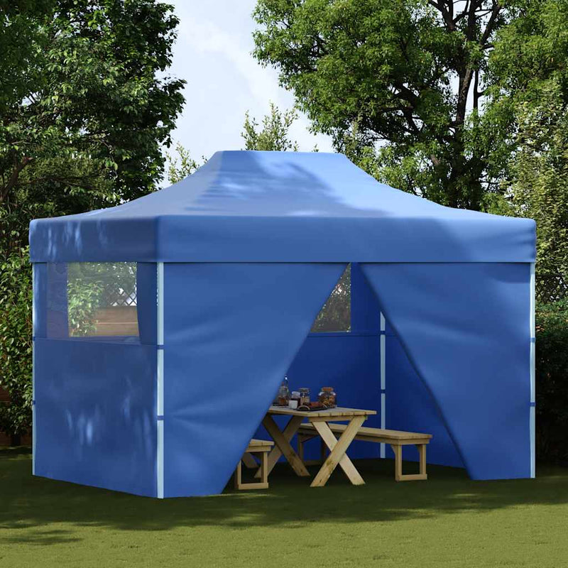 Load image into Gallery viewer, Vidaxl vouwtent pop-up met 4 zijwanden 3x4,5 m blauw