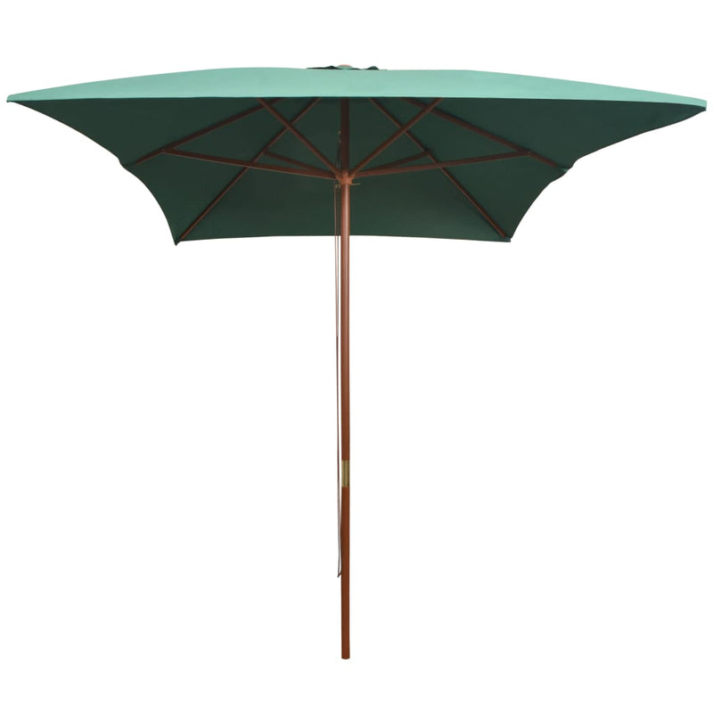 Load image into Gallery viewer, Vidaxl parasol met houten paal 200x300 cm groen