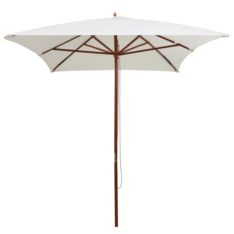 Load image into Gallery viewer, Vidaxl parasol met houten paal 200x300 cm crèmewit