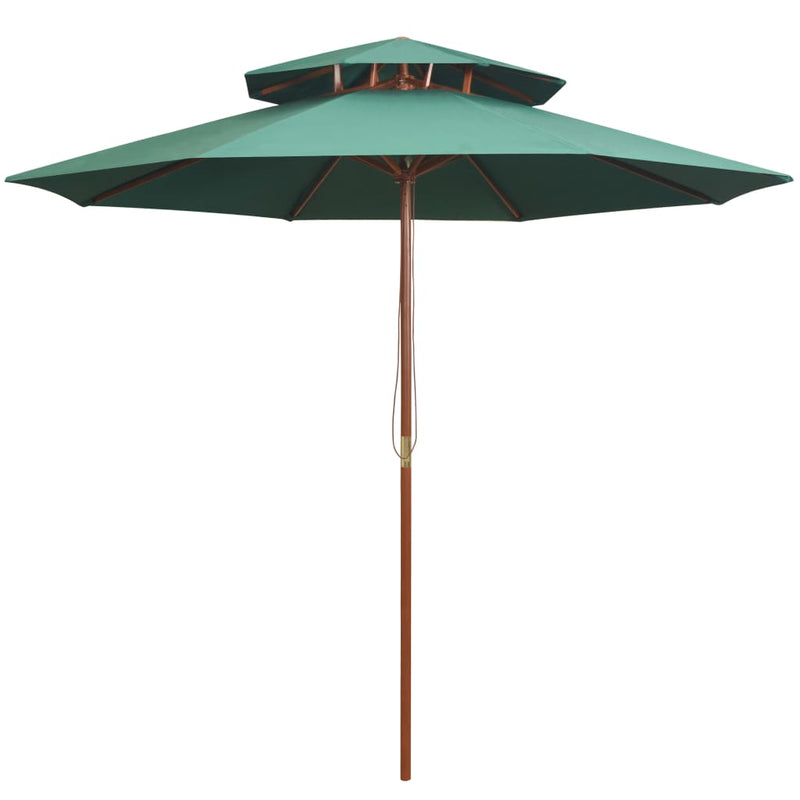 Load image into Gallery viewer, Vidaxl dubbeldekker parasol 270x270 cm houten paal groen