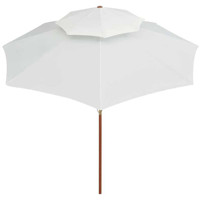 Load image into Gallery viewer, Vidaxl dubbeldekker parasol 270x270 cm houten paal crèmewit