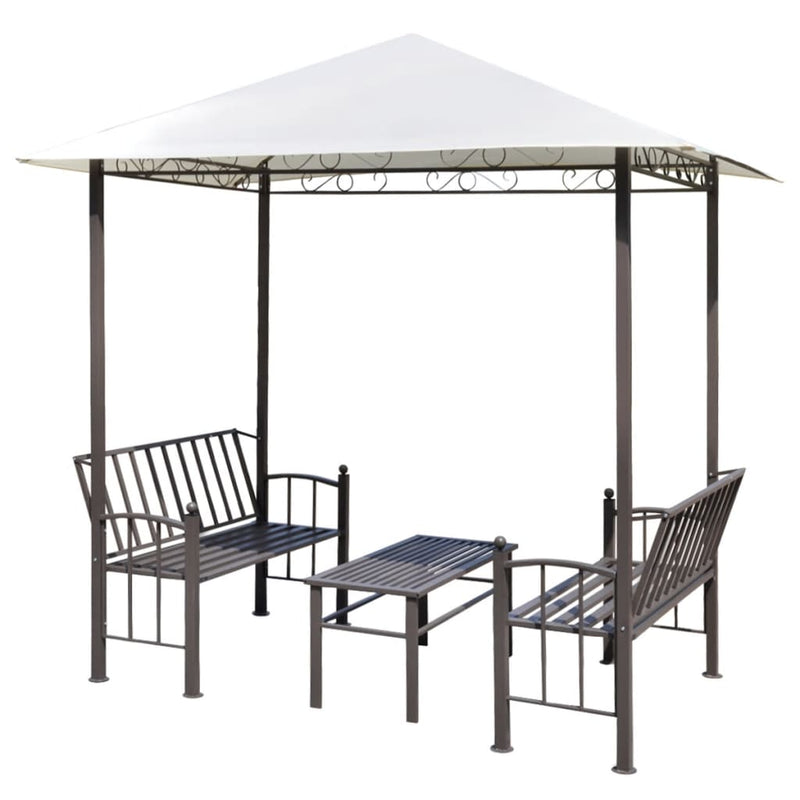 Load image into Gallery viewer, VidaXL Tuinpaviljoen met tafel en bankjes 2,5x1,5x2,4 m