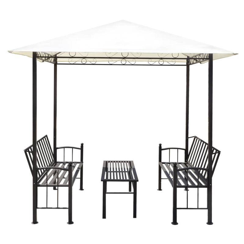 Load image into Gallery viewer, VidaXL Tuinpaviljoen met tafel en bankjes 2,5x1,5x2,4 m