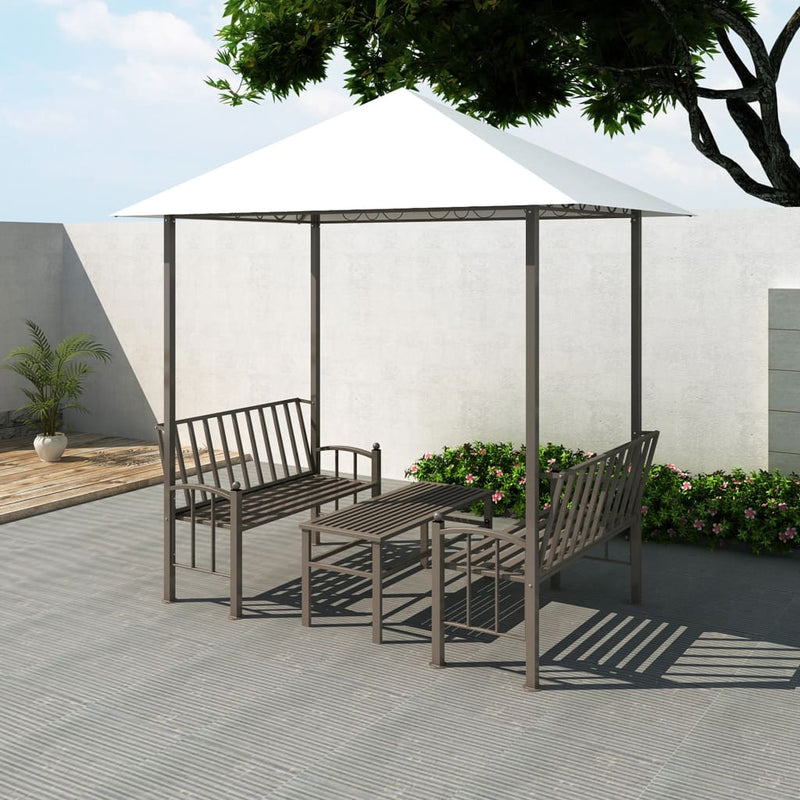 Load image into Gallery viewer, VidaXL Tuinpaviljoen met tafel en bankjes 2,5x1,5x2,4 m