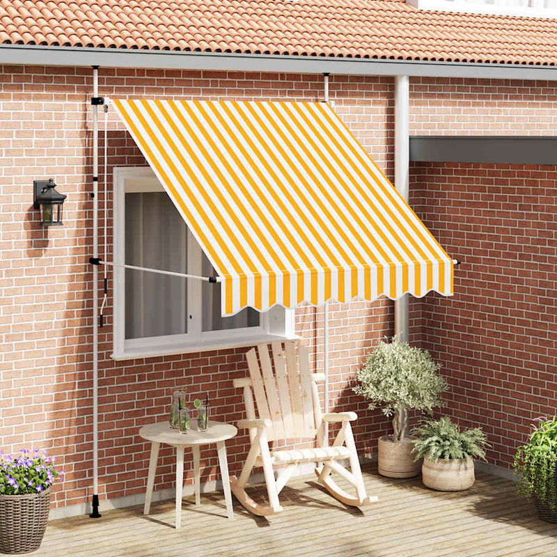 Load image into Gallery viewer, Vidaxl luifel handmatig uittrekbaar 200 cm oranje en witte strepen