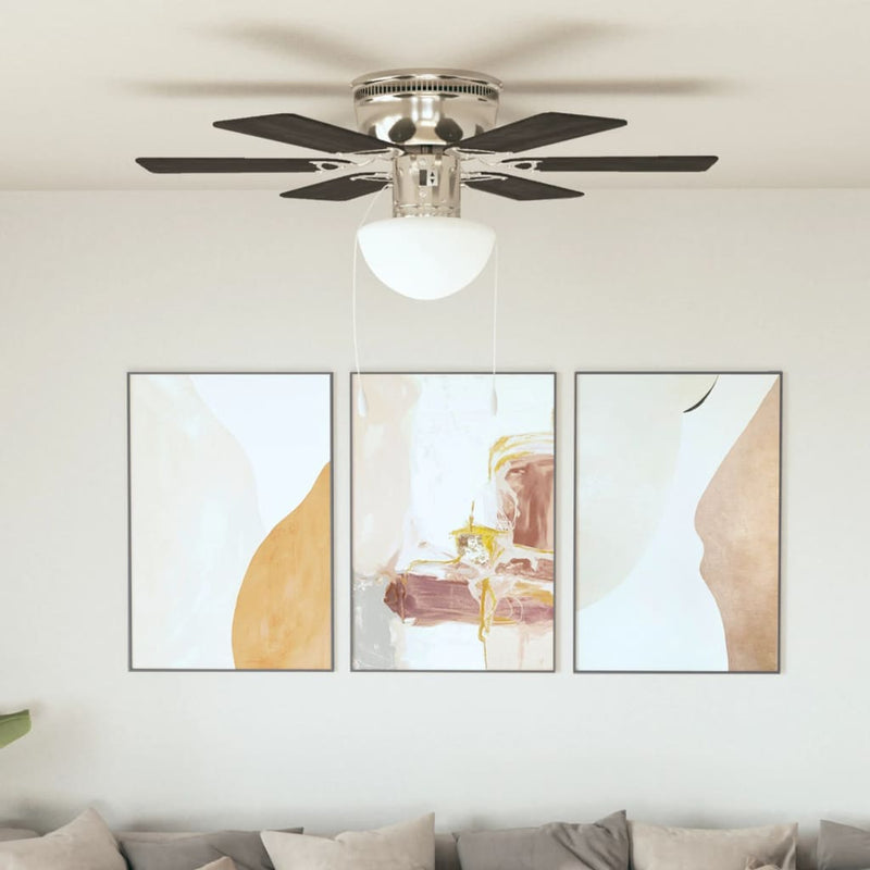 Load image into Gallery viewer, Vidaxl plafondventilator met lamp 82 cm donkerbruin