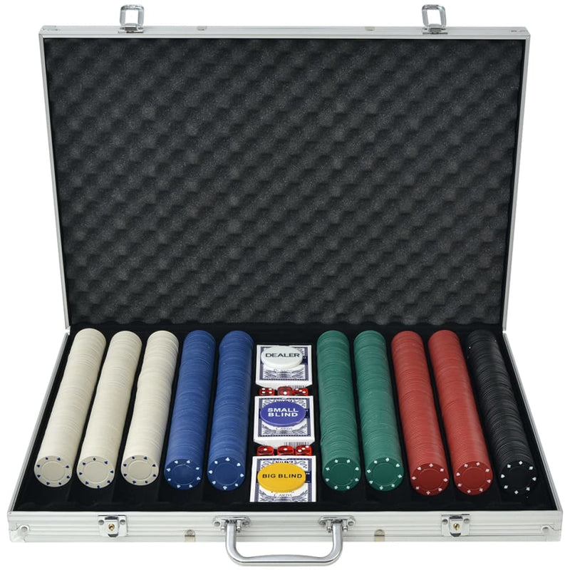 Load image into Gallery viewer, Vidaxl pokerset met 1000 chips aluminium