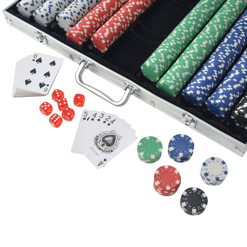 Load image into Gallery viewer, Vidaxl pokerset met 1000 chips aluminium