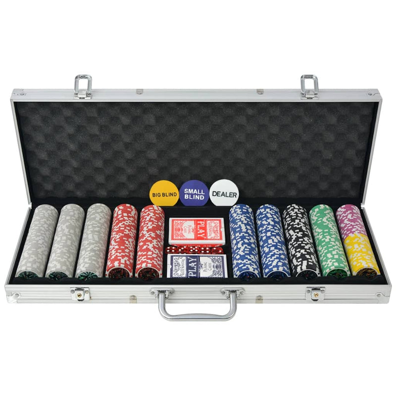 Chargez l'image dans la visionneuse de la galerie, Vidaxl pokerset met 500 chips aluminium