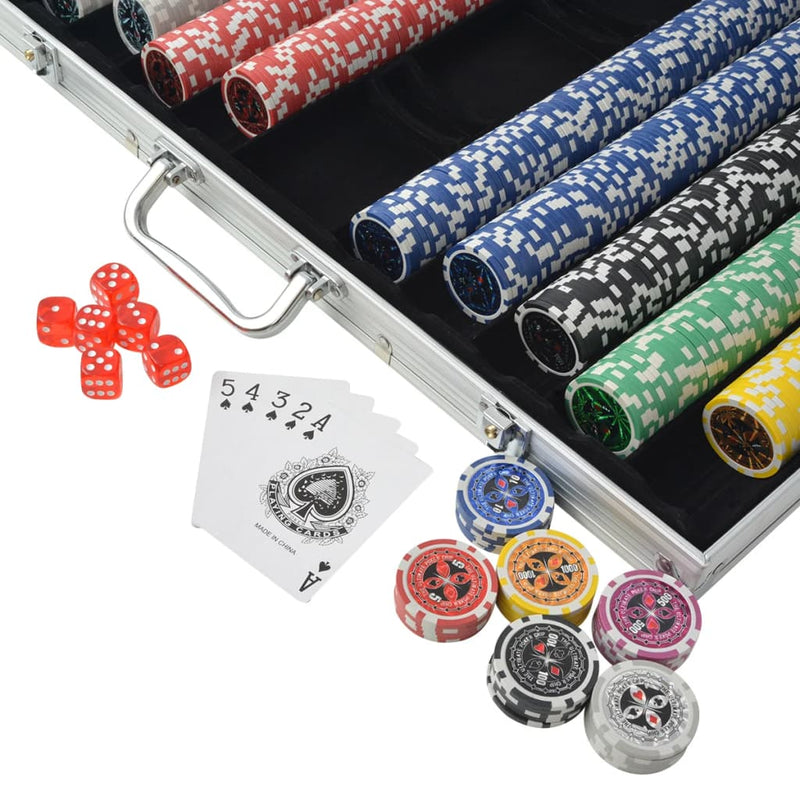 Load image into Gallery viewer, Vidaxl pokerset met 1000 laser chips aluminium