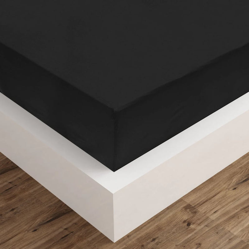 Load image into Gallery viewer, VidaXL Hoeslaken 2 st 180x200 cm katoen zwart