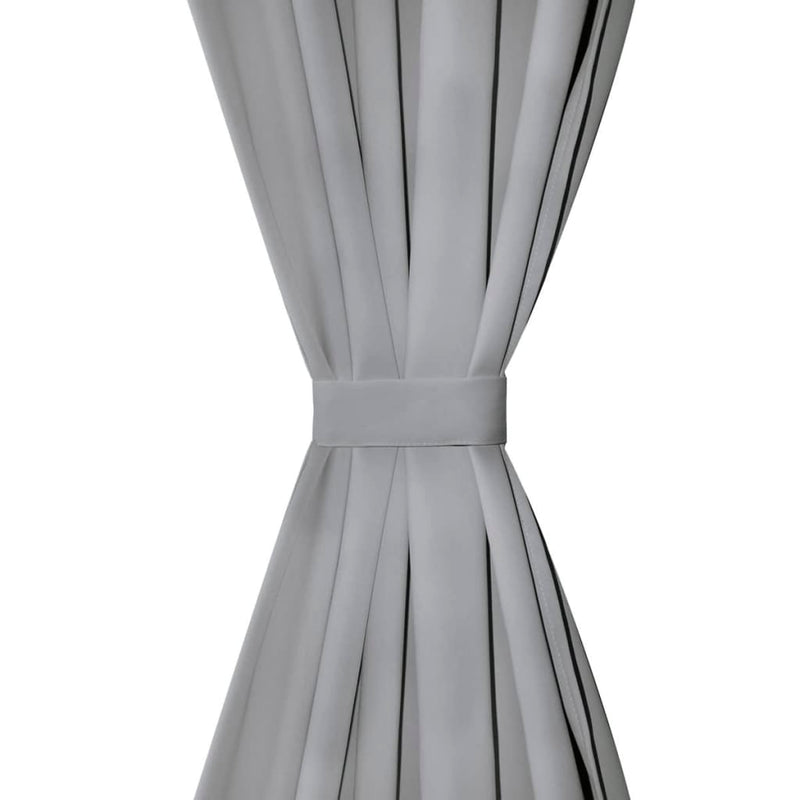 Load image into Gallery viewer, Vidaxl micro-satijnen gordijnen met lussen 140x245 cm grijs 2 st