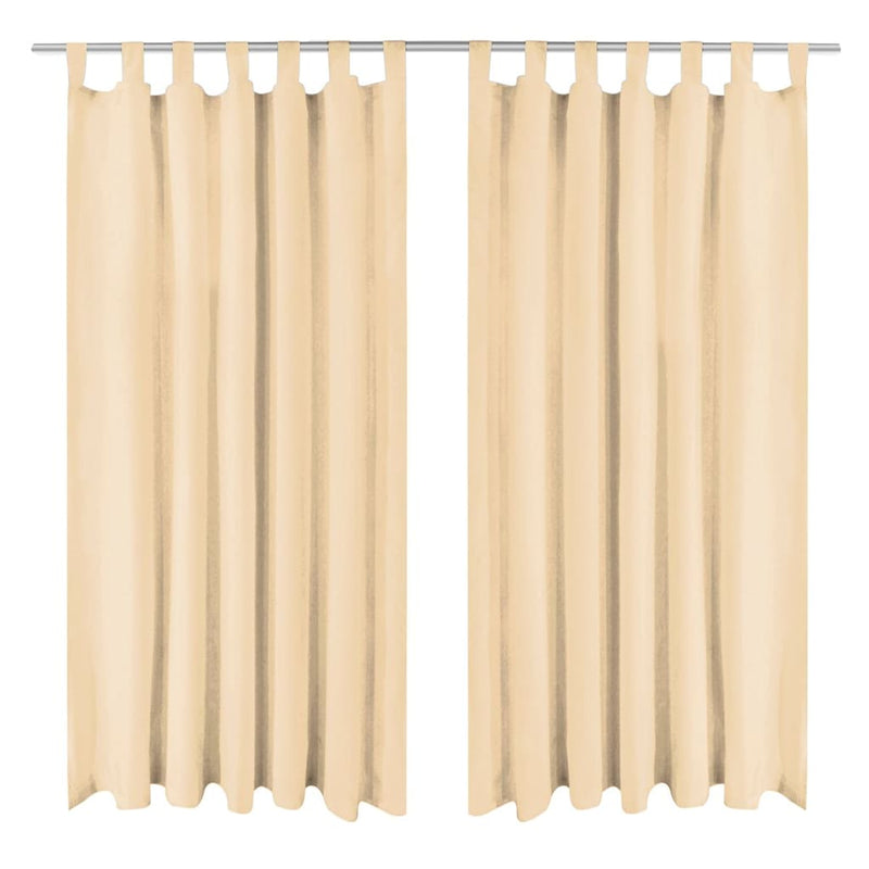 Chargez l'image dans la visionneuse de la galerie, Vidaxl micro-satijnen gordijnen met lussen 140x175 cm beige 2 st