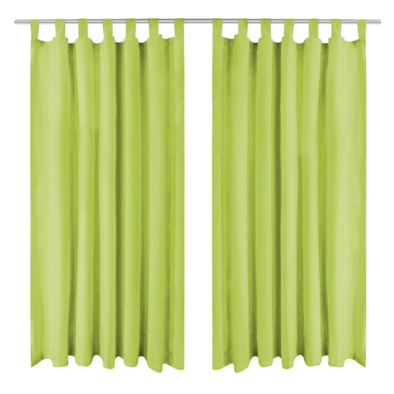 Load image into Gallery viewer, Vidaxl micro-satijnen gordijnen met lussen 140x245 cm groen 2 st