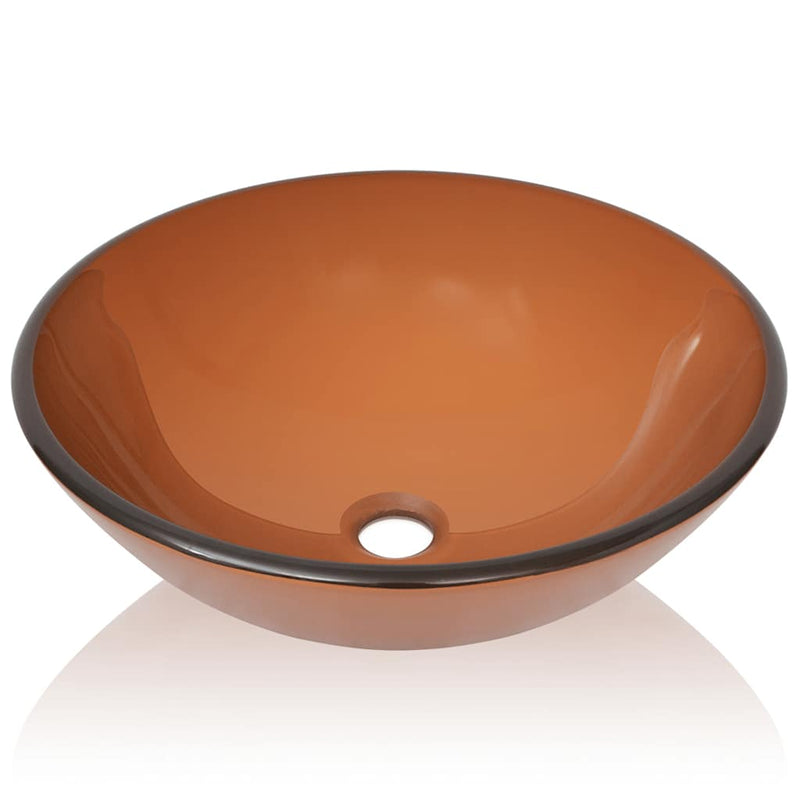 Load image into Gallery viewer, Vidaxl wasbak gehard glas 42 cm bruin