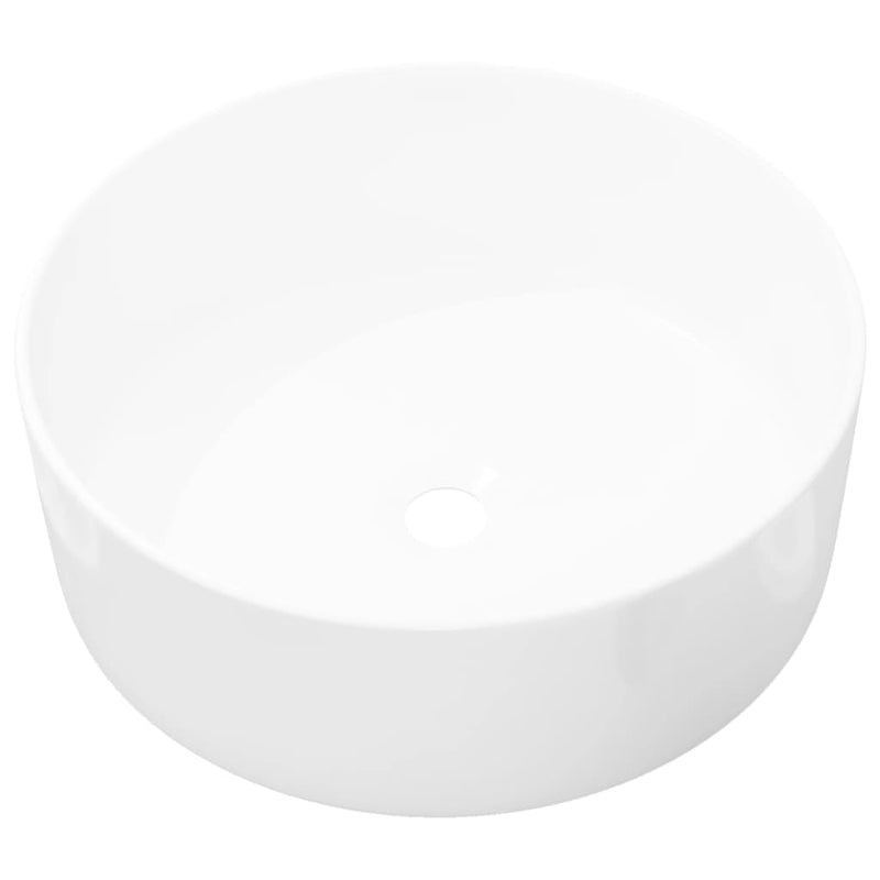 Load image into Gallery viewer, Vidaxl wastafel rond wit 40x15 cm keramiek