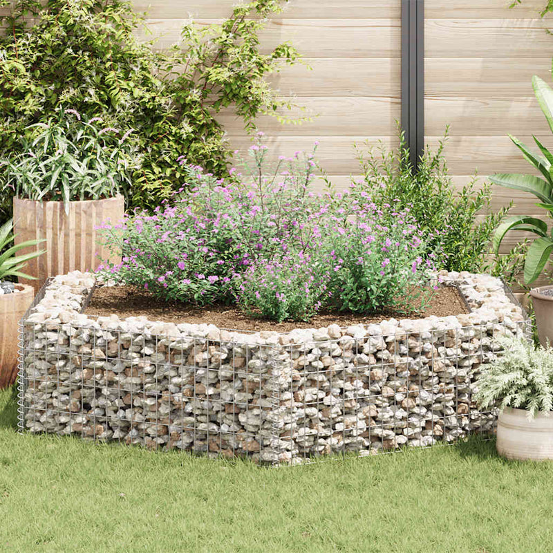 Load image into Gallery viewer, Vidaxl gabion plantenbak verhoogd zeshoekig 200x173x40 cm