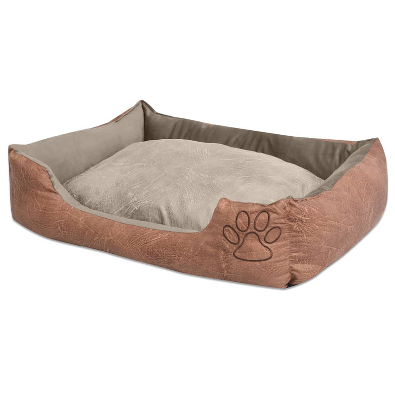 Load image into Gallery viewer, Vidaxl hondenbed kussen pu-kunstleer maat xl beige