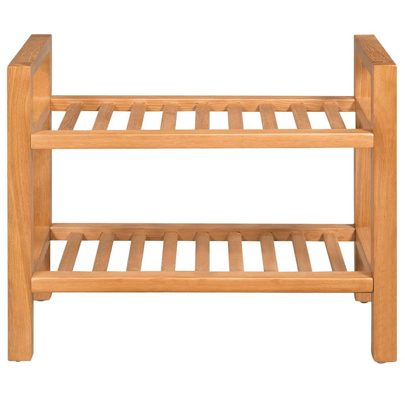 Load image into Gallery viewer, Vidaxl schoenenrek met 2 schappen 50x27x40 cm massief eikenhout