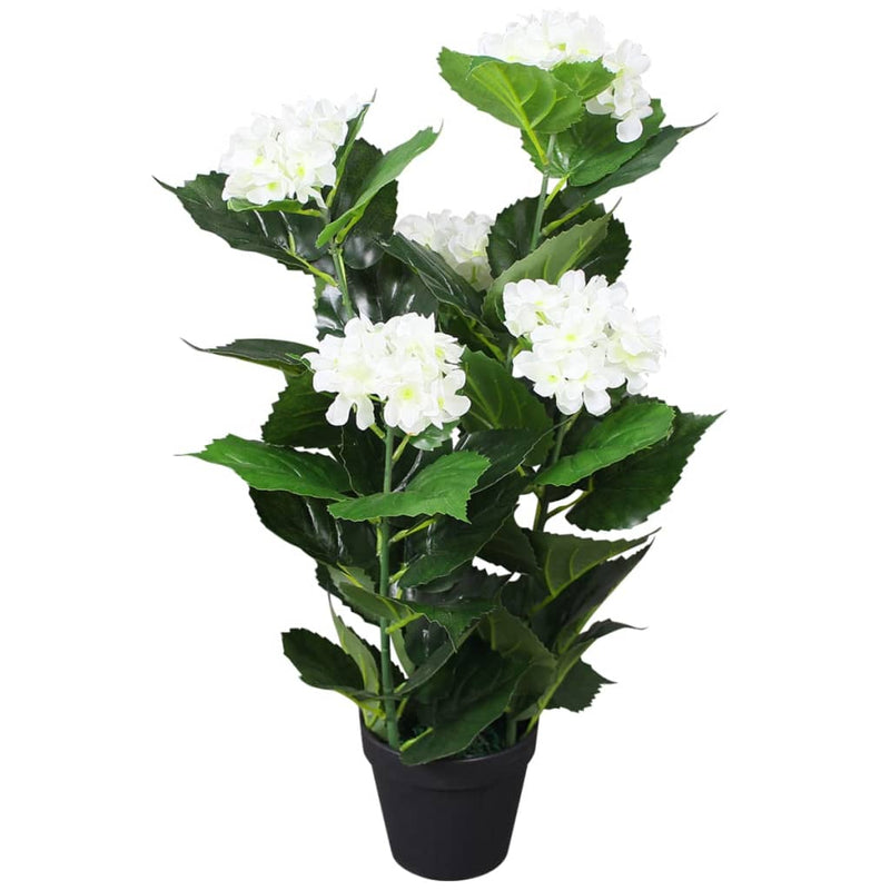 Load image into Gallery viewer, Vidaxl kunst hortensia plant met pot 60 cm wit