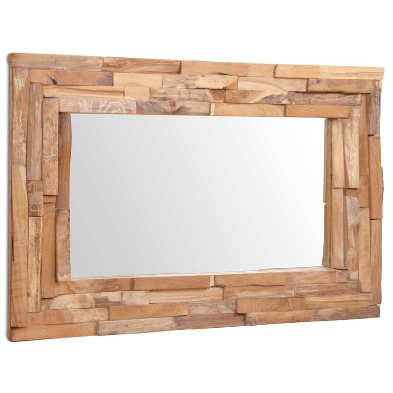 Load image into Gallery viewer, Vidaxl decoratieve spiegel rechthoekig 90x60 cm teakhout