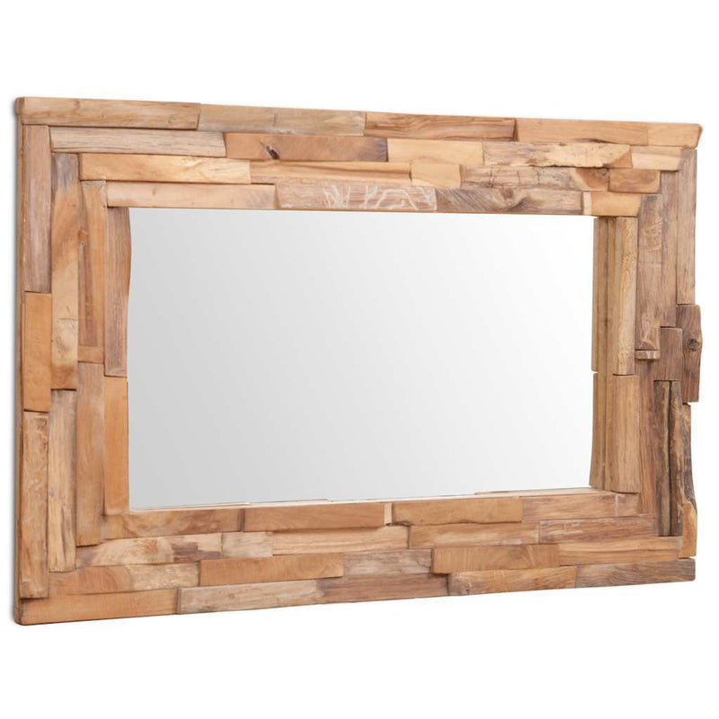 Load image into Gallery viewer, Vidaxl decoratieve spiegel rechthoekig 90x60 cm teakhout