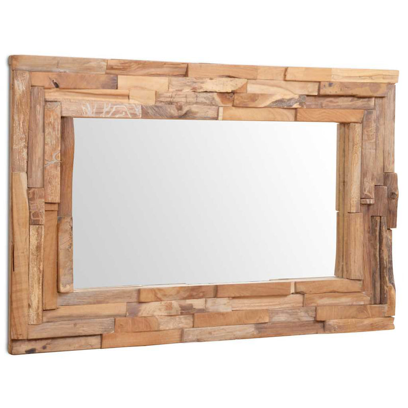Load image into Gallery viewer, Vidaxl decoratieve spiegel rechthoekig 90x60 cm teakhout