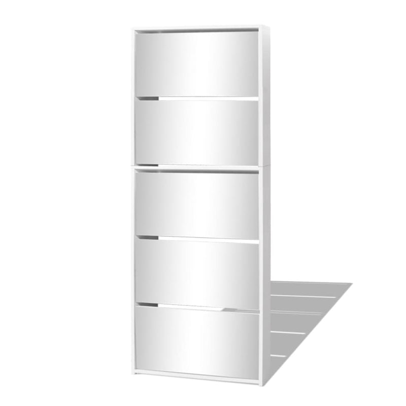 Load image into Gallery viewer, VidaXL Schoenenkast met 5 spiegels 63x17x169,5 cm wit