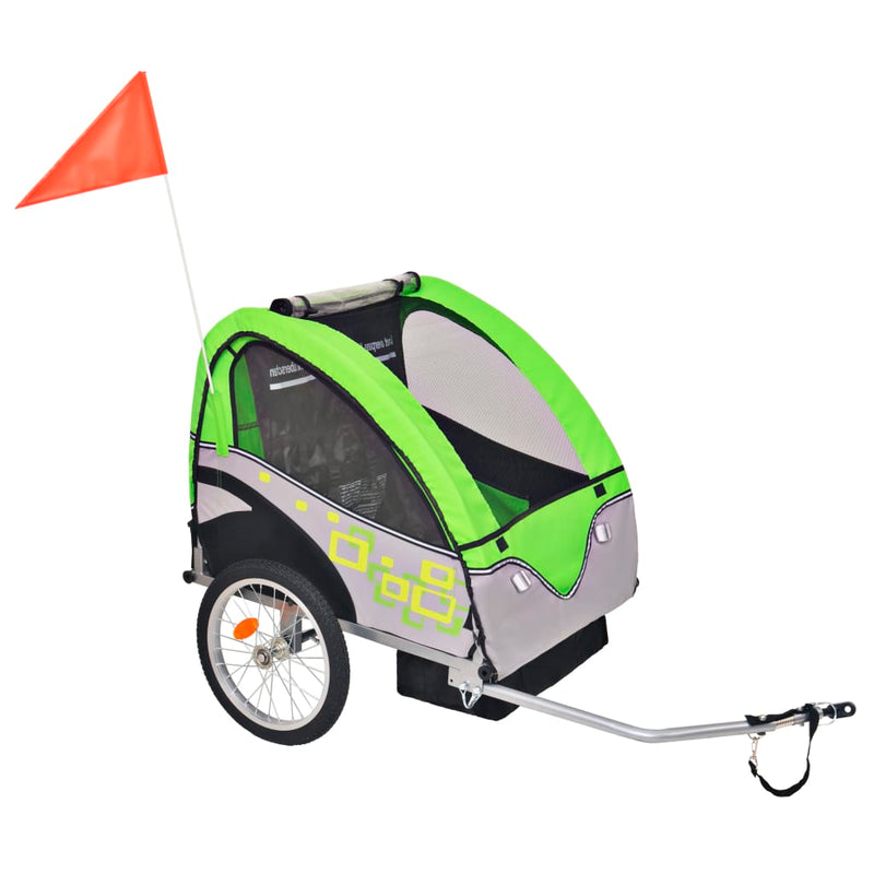 Load image into Gallery viewer, Vidaxl fietstrailer 30 kg grijs en groen