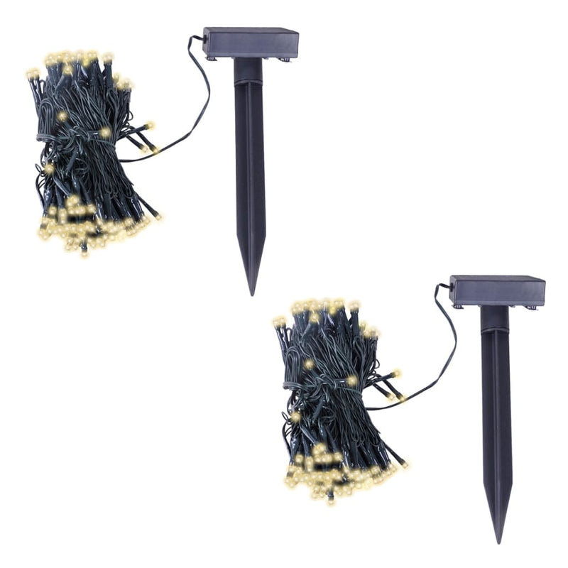Load image into Gallery viewer, VidaXL Lichtslingers solar LED warmwit 2 st
