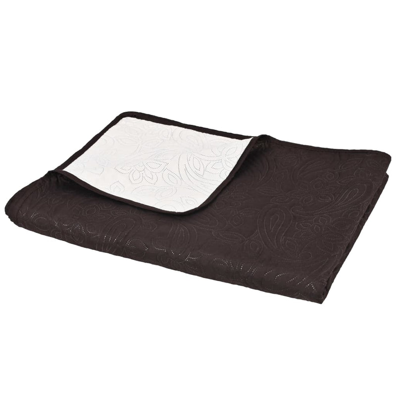 Load image into Gallery viewer, Vidaxl bedsprei dubbelzijdig 170x210 cm quilt crème en bruin