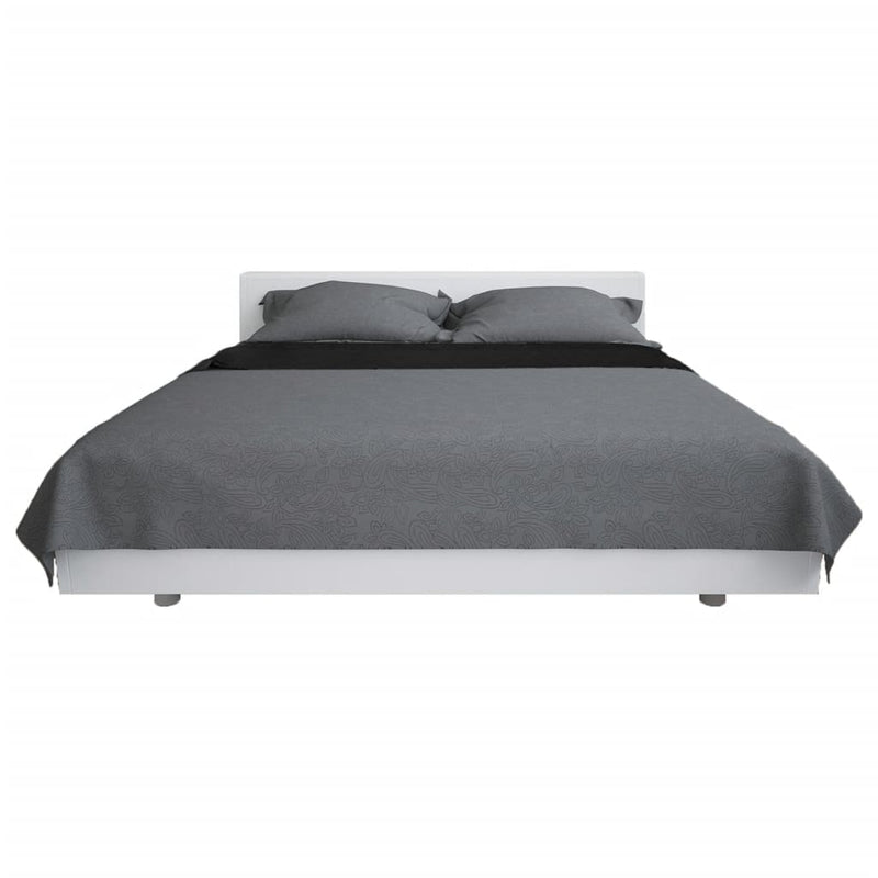 Load image into Gallery viewer, Vidaxl bedsprei dubbelzijdig 220x240 cm quilt grijs en zwart