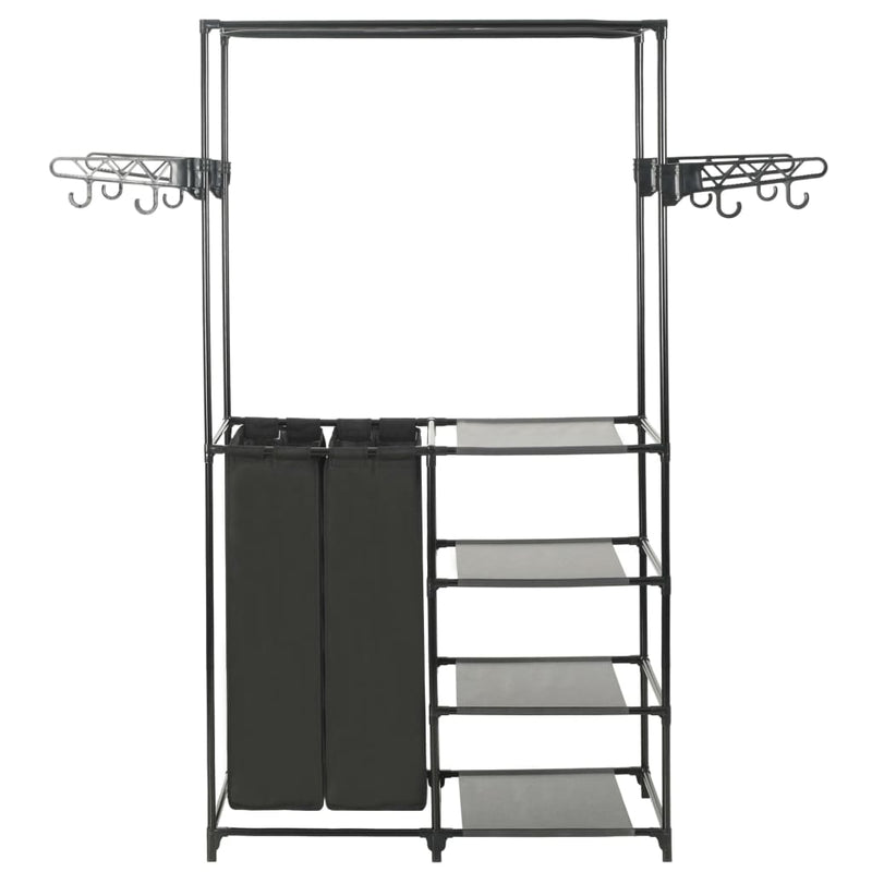 Load image into Gallery viewer, Vidaxl kledingrek 87x44x158 cm staal en ongeweven stof zwart